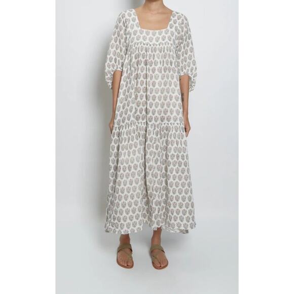 ANAAK JamilaTiered Maxi Print dress, Ecru, Size 2, 100% cotton - Picture 6 of 14